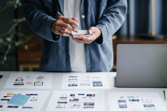UX UI applications designer working for smart phone interface