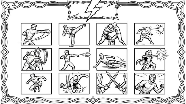 Martial Arts Combat Moves: Illustrated Fight Poses