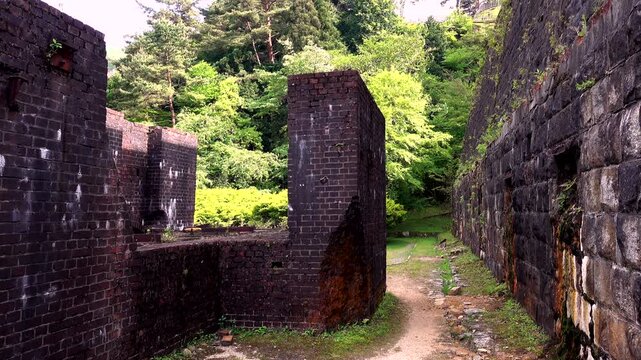 別子銅山　東平の貯鉱庫跡