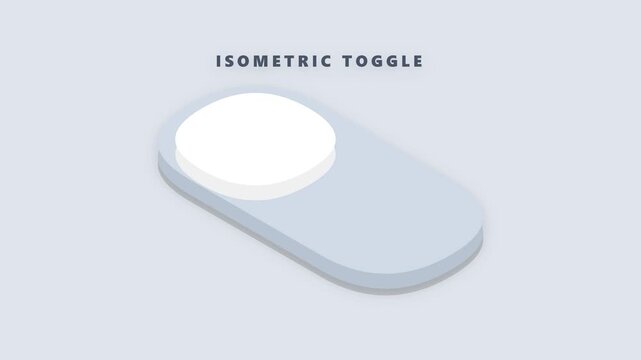 Isometric toggle switch animation showing interactive user interface motion elements for modern web design software project