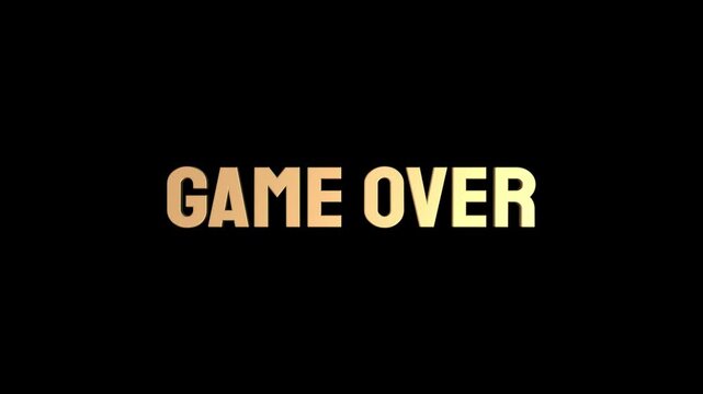 Game Over, 3d text animation with particle flying text.
