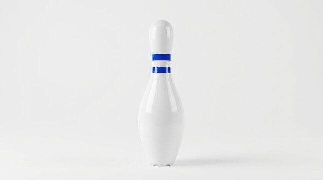 Single bowling pin isolated on white background