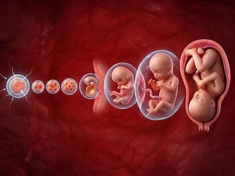 Stages of human embryonic and fetal development from fertilization to birth