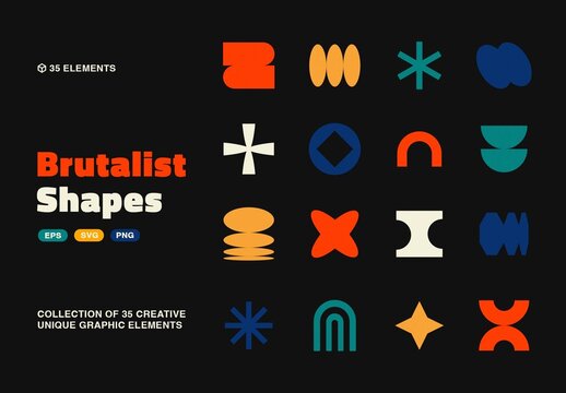 Brutalist Shapes Pack For Design And Branding