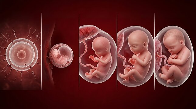 Stages of human fetal development from fertilization to birth