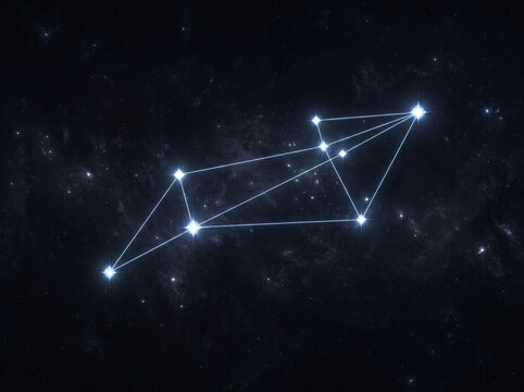 Constellation pattern connected star lines