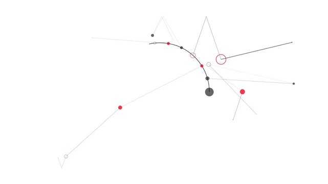 Abstract Growing Network of Connected Nodes and Data Links Animation.
Futuristic abstract animation showing a dynamic network of interconnected nodes, circles, and lines.