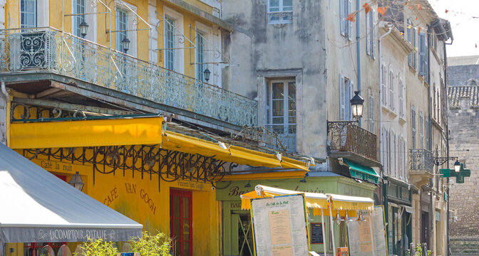 Famous Yellow Coffee Shop Van Gogh Le Cafe La Nuit  in Arles France