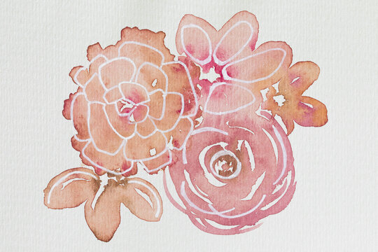 Flower rose painting mixed media art