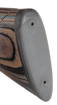 Close up of the recoil pad on a shotgun