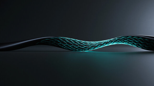 Futuristic Glowing Fiber Optic Data Cable