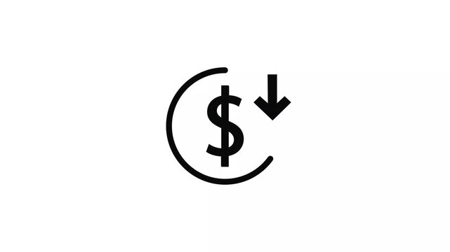 Minimalist black loading spinner animation loop on white background buffer