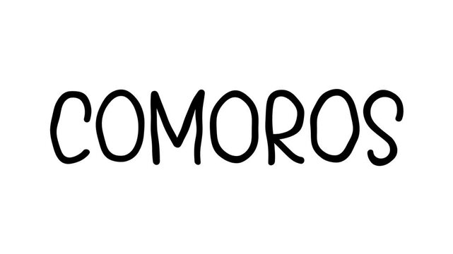 Comoros Hand Drawn Scribble Text Effect