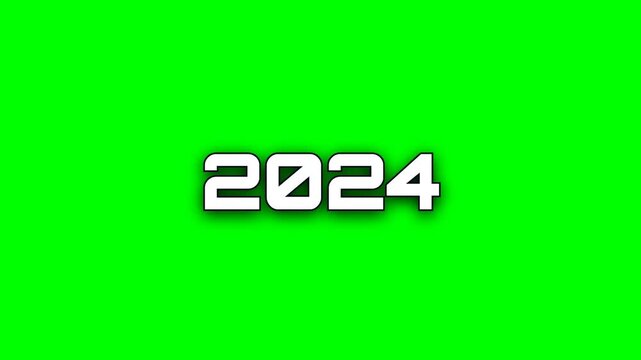 A video sequence on a bright green screen displaying a progression of years from 2002 to 2026 in bold white and yellow text, representing a timeline or countdown towards the future.