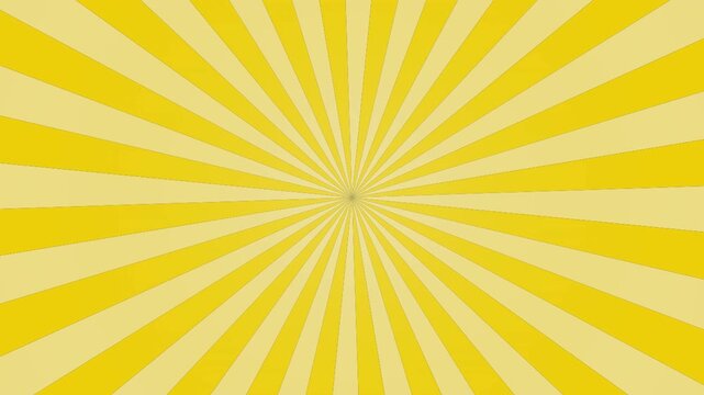 Abstract yellow sunburst background with radial rays radiating from the center in a bright and vibrant pattern