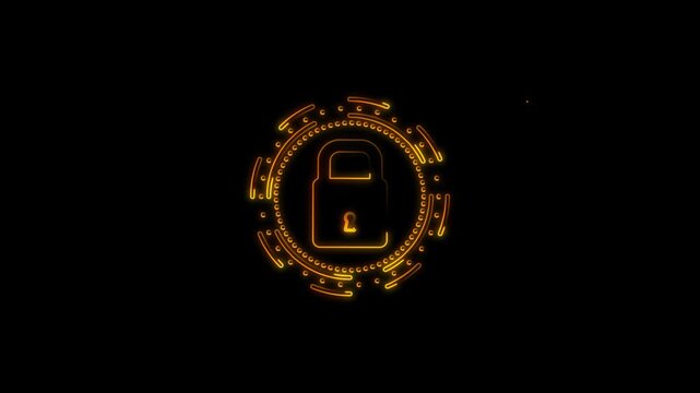 Digital Clock Interface Animation with Circular Tech Elements