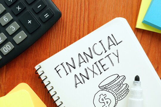 Financial Anxiety Concept Showing Economic Uncertainty Money Stress Rising Living Costs Personal Budget Challenges Debt Savings Inflation and Mental Wellbeing in Modern Society