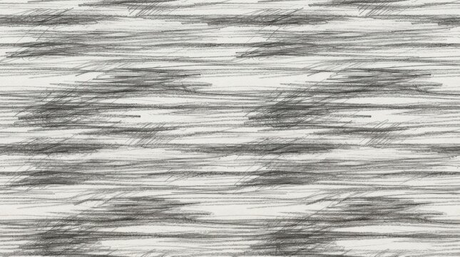 Seamless pattern with hand drawn pencil lines and graphite shading on white paper texture for creative digital design backdrops.