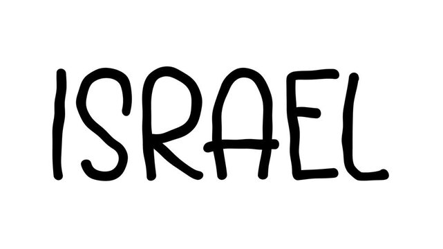 Israel Hand Drawn Scribble Text Effect