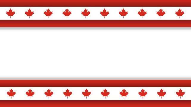 Canadian Labor Day Patriotic Border Background with Maple Leaves and Copy Space.