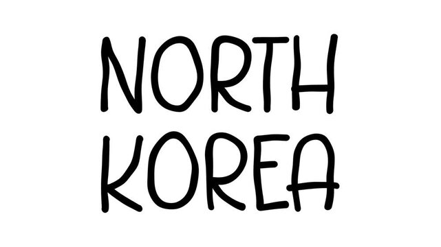 North Korea Hand Drawn Scribble Text Effect