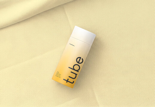 Skincare Cosmetic Tube Mockup on Textured Fabric Background