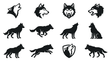 Obraz premium set of dog silhouettes