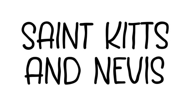 Saint Kitts and Nevis Hand Drawn Scribble Text Effect