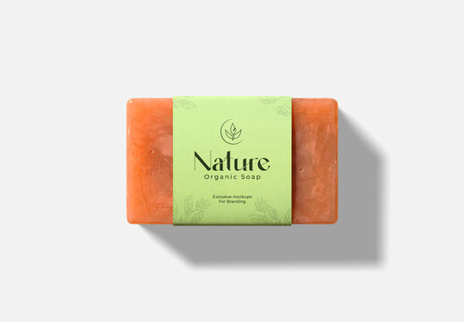Organic Soap Bar Packaging Mockup