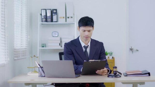 judge on wooden table And experienced lawyers meet with clients and give advice behind the scenes. legal services legal consulting concept