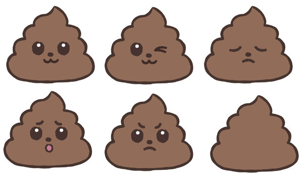Cute Poop Character Illustration, Funny Cartoon Emoji Design