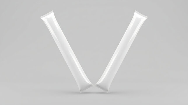 White thunder sticks mockup for cheering and event promotion isolated on grey background