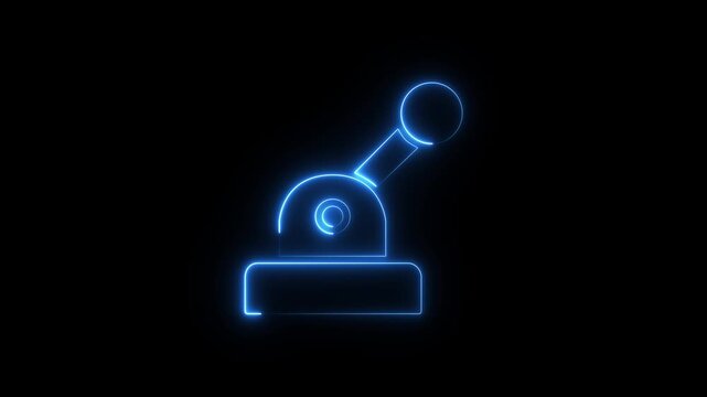 Neon Rubber Stamp Icon Animation Official Approval, Certified Document, Business Validation & Office Motion Graphic Background. animation