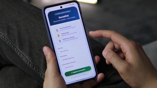 Mobile government portal for requesting an official residence extract. User submits details and receives a digitally sealed address history. Perfect for GovTech apps, digital identity verification