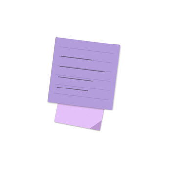 Purple sticky note with handwritten text