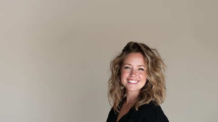 Obraz premium wedding planner in elegant studio portrait, elegant female wedding planner representing luxury event planning services, successful wedding organizer portrait for bridal industry and business branding