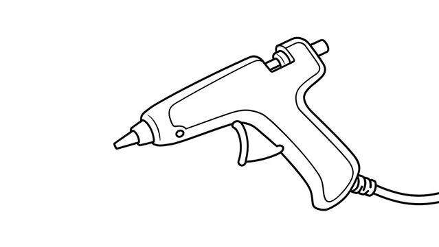 Hot glue gun illustration on white background.