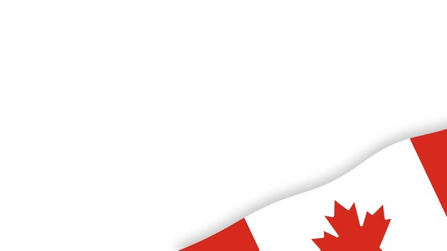 Canada Flag Corner Frame on White Background for Labor Day Celebration.