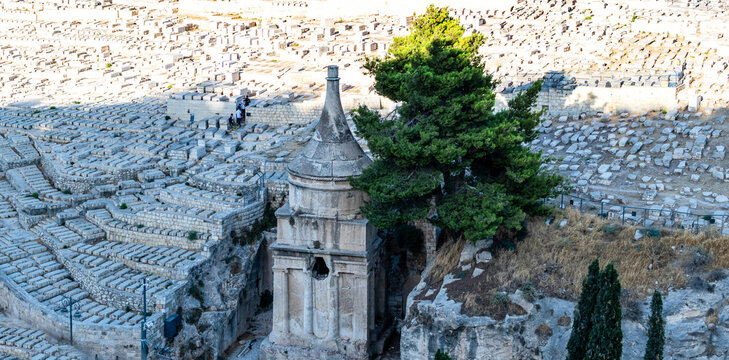 Ancient tomb in kidron valley, jerusalem, israel