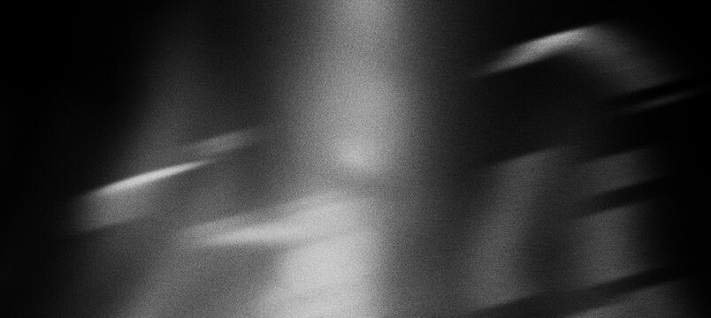 Light Leak Overlay black and white film burn effect with vintage grain dust texture, retro blur abstract background