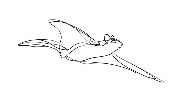 Cartoon pterodactyl flying on white background.