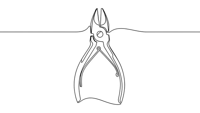 Diagonal pliers tool illustration on white background.