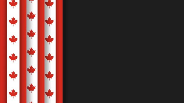Canada Labour Day Celebration Graphic Background with Red Maple Leaves and Copy Space.