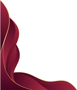 Luxury Abstract Red & Gold Wavy Corner Background. Elegant Design Element for Premium Branding & Marketing Graphics