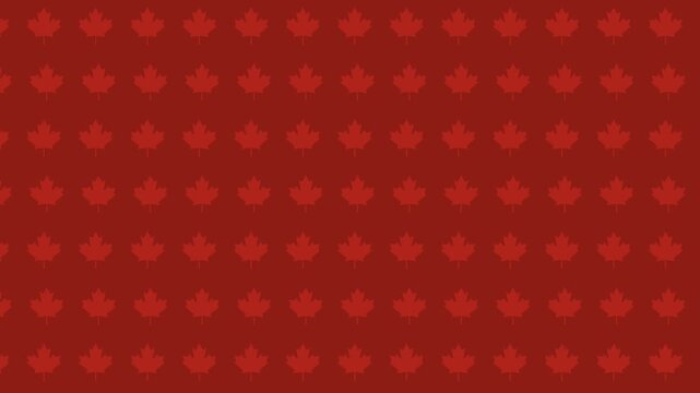 Canadian Labour Day Maple Leaf Pattern Background Loop.