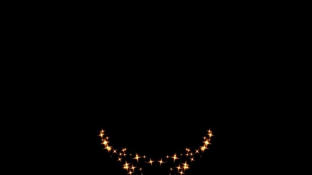 Sparkling star twinkle glitter white cartoon doodle animation, cartoon doodle sparkles, star sparkle vector doodles, glowing light effect in seamless on black screen background animation. 4k video