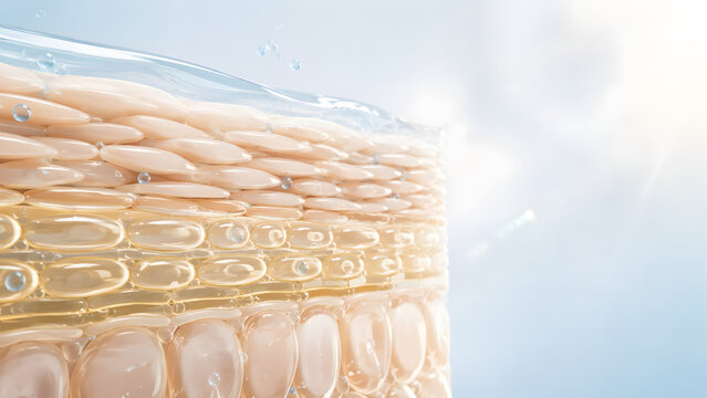 Scientific visualization of healthy skin barrier lipid layers