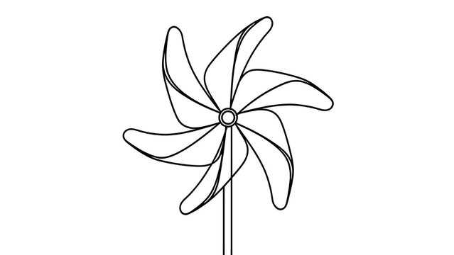 Simple pinwheel illustration on white background.