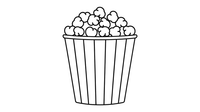 Popcorn bucket illustration on white background.