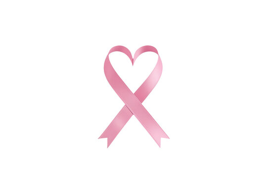 Heart shaped pink awareness ribbon
